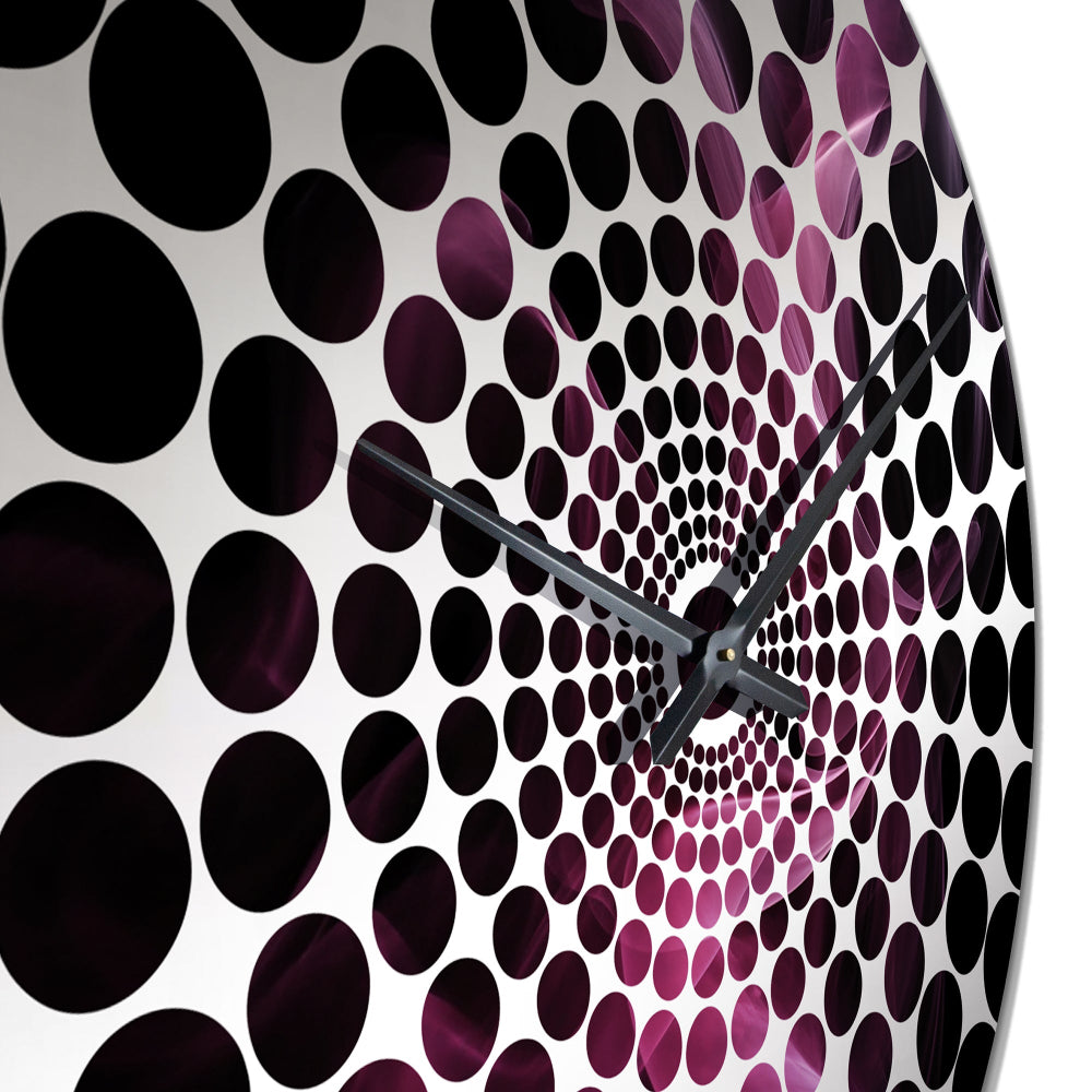 Pink Black Pink and Black Chromatic Breakers - Abstract Metal Wall Clock