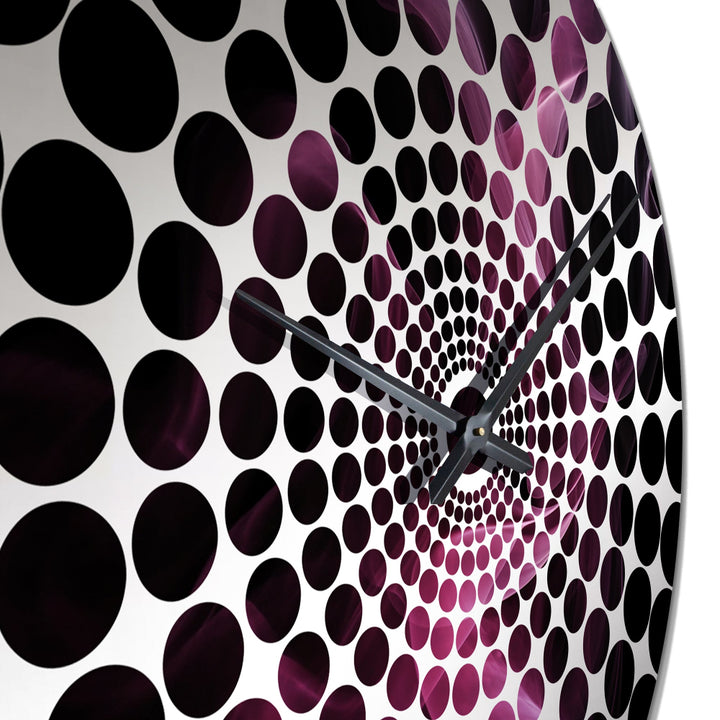 Pink Black Pink and Black Chromatic Breakers - Abstract Metal Wall Clock