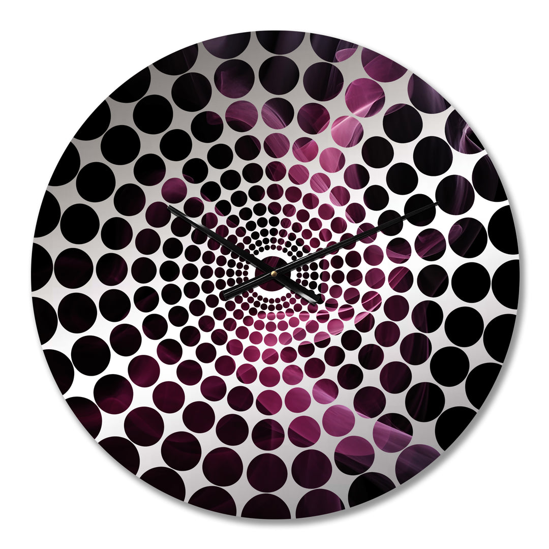 Pink Black Pink and Black Chromatic Breakers - Abstract Metal Wall Clock