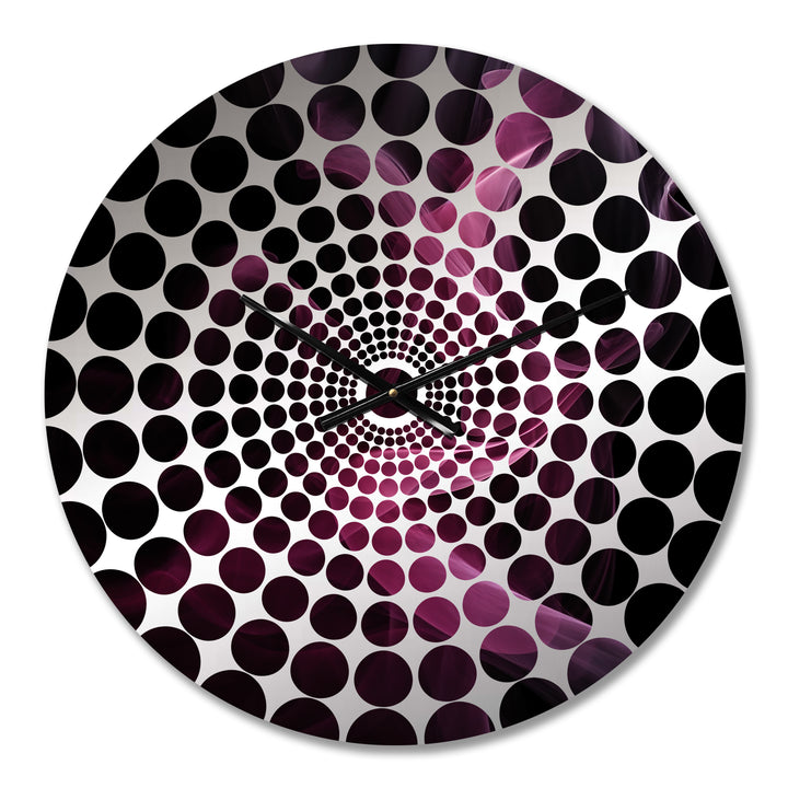 Pink Black Pink and Black Chromatic Breakers - Abstract Metal Wall Clock