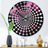 Pink and Black Chromatic Breakers II - Abstract Metal Wall Clock