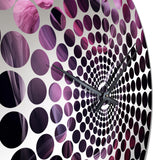 Pink and Black Chromatic Breakers II - Abstract Metal Wall Clock
