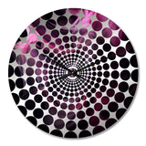 Pink and Black Chromatic Breakers II - Abstract Metal Wall Clock