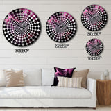 Pink and Black Chromatic Breakers II - Abstract Metal Wall Clock