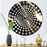 Gold Black Surreal Tides IV - Abstract Metal Wall Clock