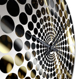 Gold Black Surreal Tides IV - Abstract Metal Wall Clock
