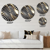 Gold Black Surreal Tides IV - Abstract Metal Wall Clock