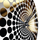 Gold and Black Surreal Tides I - Abstract Metal Wall Clock