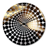 Gold and Black Surreal Tides I - Abstract Metal Wall Clock