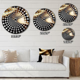 Gold and Black Surreal Tides I - Abstract Metal Wall Clock