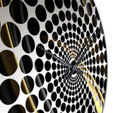 Gold and Black Surreal Tides II - Abstract Metal Wall Clock