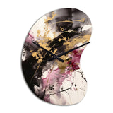 Gold and Pink Fluid Fusion II - Asymmetric Metal Wall Clock
