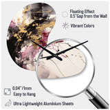 Gold and Pink Fluid Fusion II - Asymmetric Metal Wall Clock