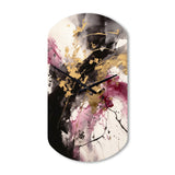 Gold and Pink Fluid Fusion II - Asymmetric Metal Wall Clock