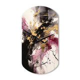Gold and Pink Fluid Fusion II - Asymmetric Metal Wall Clock