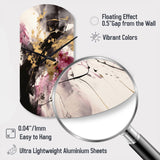 Gold and Pink Fluid Fusion II - Asymmetric Metal Wall Clock