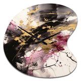 Gold and Pink Fluid Fusion II - Asymmetric Metal Wall Clock