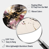 Gold and Pink Fluid Fusion II - Asymmetric Metal Wall Clock
