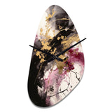 Gold and Pink Fluid Fusion II - Asymmetric Metal Wall Clock