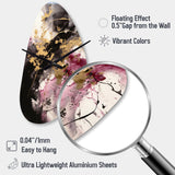 Gold and Pink Fluid Fusion II - Asymmetric Metal Wall Clock