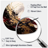 Gold and Red Fluid Fusion I - Asymmetric Metal Wall Clock