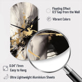 Gold and Grey Fluid Fusion II - Asymmetric Metal Wall Clock