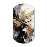 Gold and Grey Fluid Fusion IV - Asymmetric Metal Wall Clock