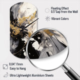 Gold and Grey Fluid Fusion IV - Asymmetric Metal Wall Clock