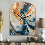 Teal Orange Aqua Symphony - Asymmetric Metal Wall Clock