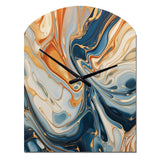 Teal Orange Aqua Symphony - Asymmetric Metal Wall Clock