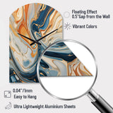 Teal Orange Aqua Symphony - Asymmetric Metal Wall Clock