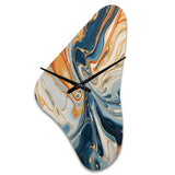 Teal Orange Aqua Symphony - Asymmetric Metal Wall Clock