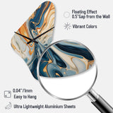 Teal Orange Aqua Symphony - Asymmetric Metal Wall Clock