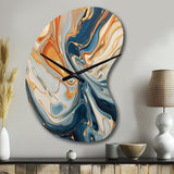 Teal Orange Aqua Symphony - Asymmetric Metal Wall Clock