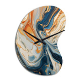 Teal Orange Aqua Symphony - Asymmetric Metal Wall Clock