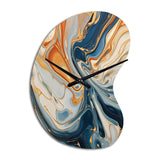 Teal Orange Aqua Symphony - Asymmetric Metal Wall Clock