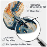 Teal Orange Aqua Symphony - Asymmetric Metal Wall Clock