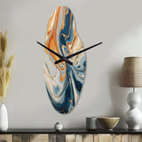 Teal Orange Aqua Symphony - Asymmetric Metal Wall Clock