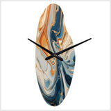Teal Orange Aqua Symphony - Asymmetric Metal Wall Clock