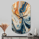 Teal Orange Aqua Symphony - Asymmetric Metal Wall Clock