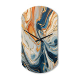 Teal Orange Aqua Symphony - Asymmetric Metal Wall Clock
