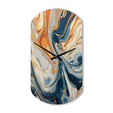 Teal Orange Aqua Symphony - Asymmetric Metal Wall Clock