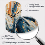 Teal Orange Aqua Symphony - Asymmetric Metal Wall Clock