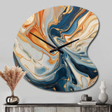 Teal Orange Aqua Symphony - Asymmetric Metal Wall Clock