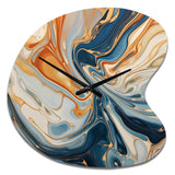 Teal Orange Aqua Symphony - Asymmetric Metal Wall Clock