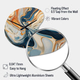 Teal Orange Aqua Symphony - Asymmetric Metal Wall Clock