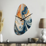 Teal Orange Aqua Symphony - Asymmetric Metal Wall Clock