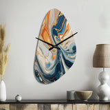 Teal Orange Aqua Symphony - Asymmetric Metal Wall Clock