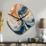 Teal Orange Aqua Symphony - Asymmetric Metal Wall Clock