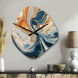 Teal Orange Aqua Symphony - Asymmetric Metal Wall Clock